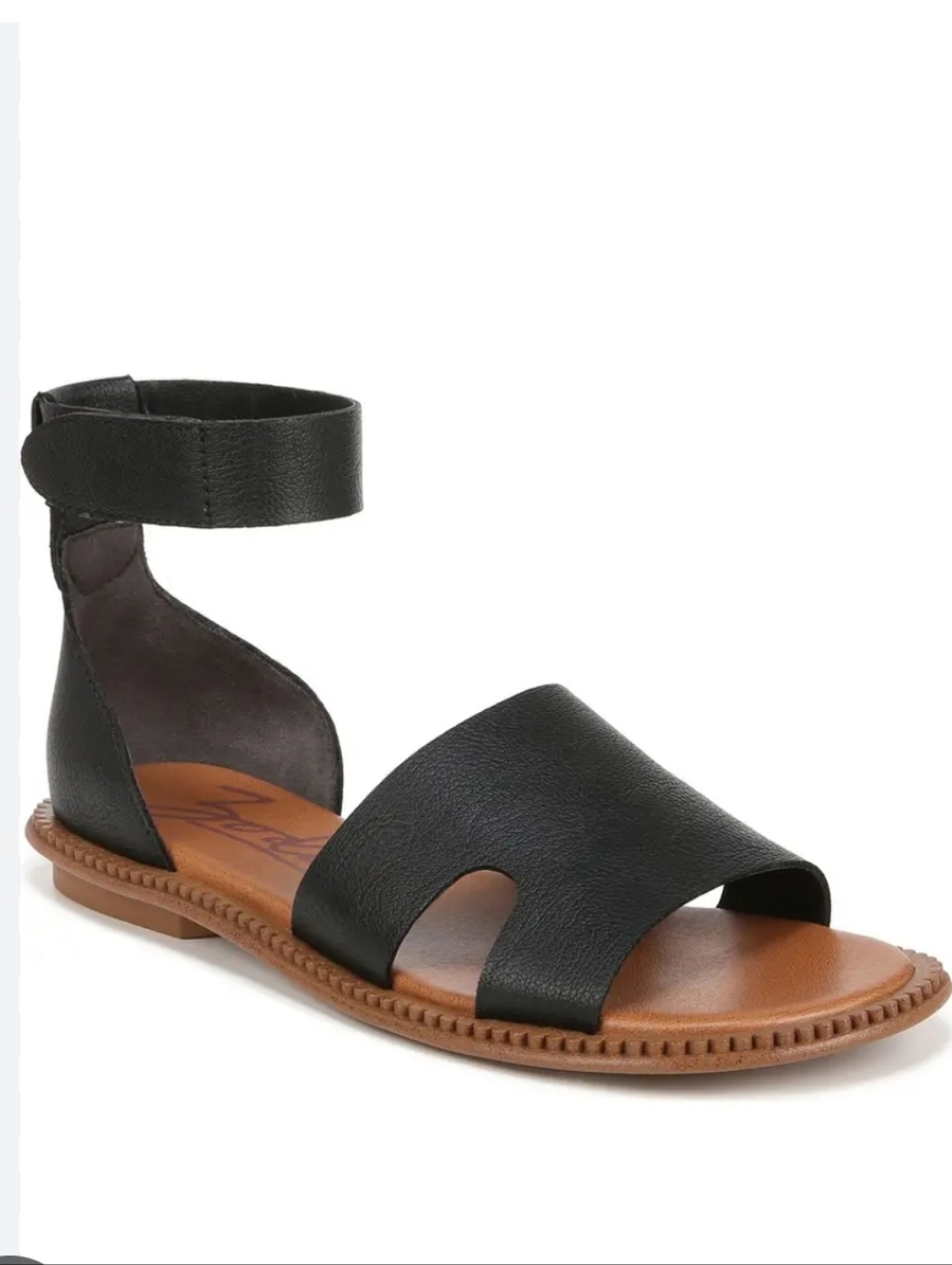 Zodiac Black Two-Piece Ankle-Strap Sandal